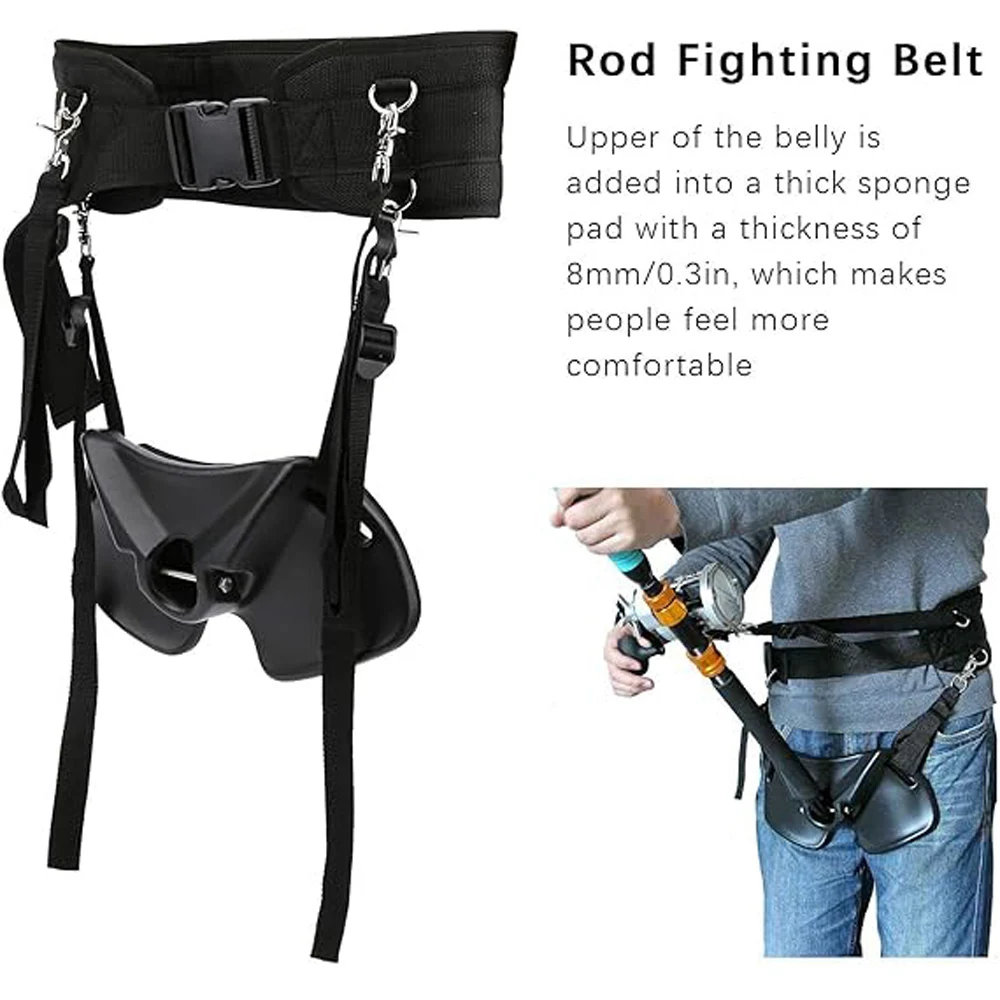 Imagem -03 - Offshore Fighting Waist Belt Ombro para trás Arnês para Pesca Marítima Grande Fish Boat Rod Suporte Titular Ajustável