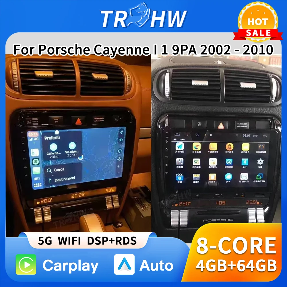 

Car Radio For Porsche Cayenne 957/955 2002 - 2010 Car Multimedia Video Player WIFI Head Unit GPS Autoradio Carplay BT