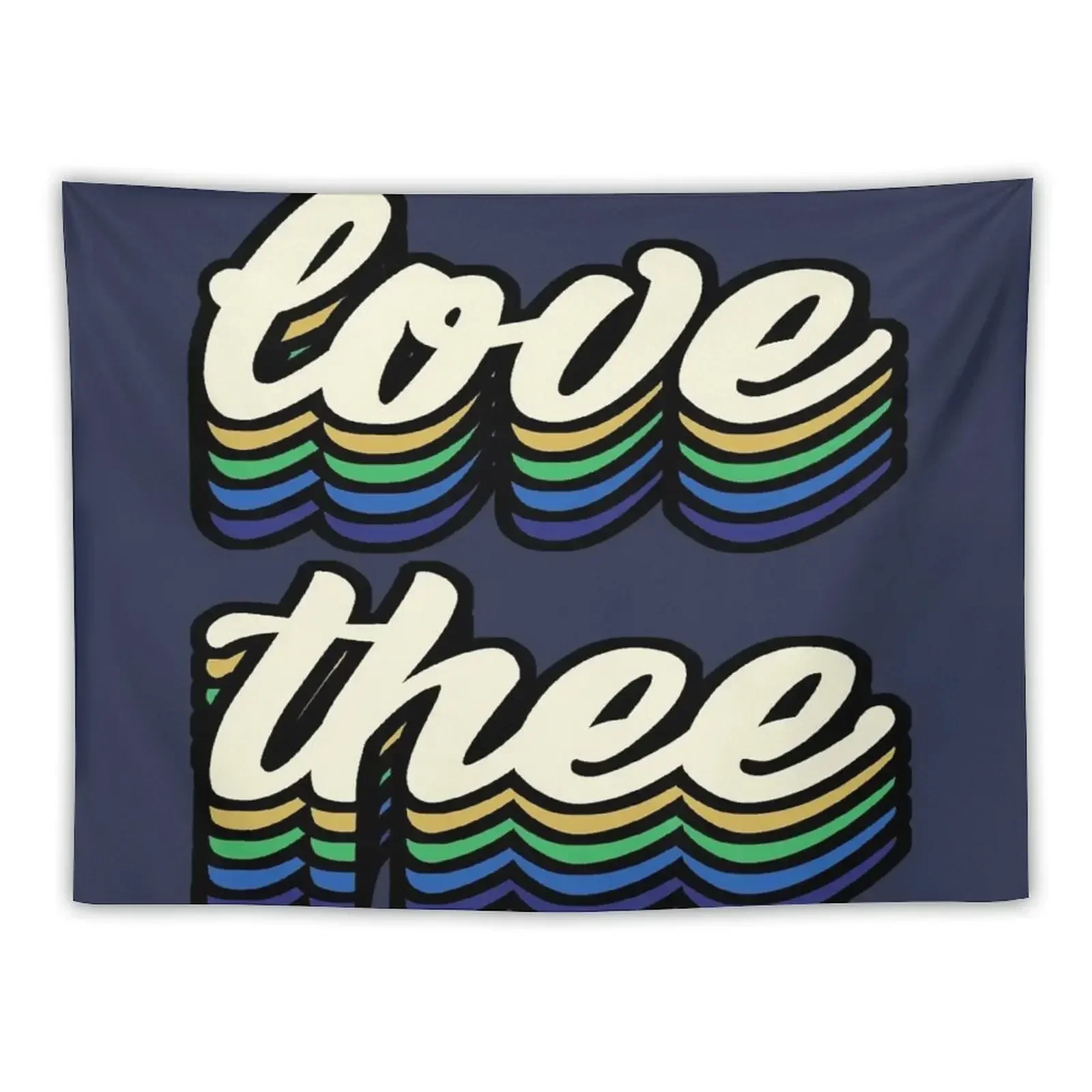 

Love Thee - blue and gold Tapestry Carpet Wall Home Decorations Decoration Pictures Room Wall Room Decor Korean Style Tapestry