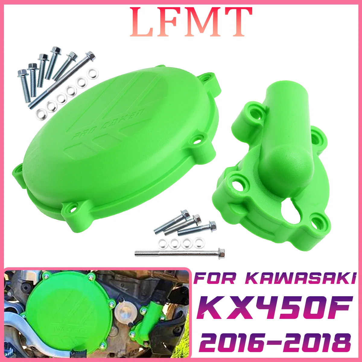 

Motorcycle Clutch Guard Cover Water Pump Protector For Kawasaki KX 450F KX450F Dirt Bike Universal Parts 2016 2017 2018