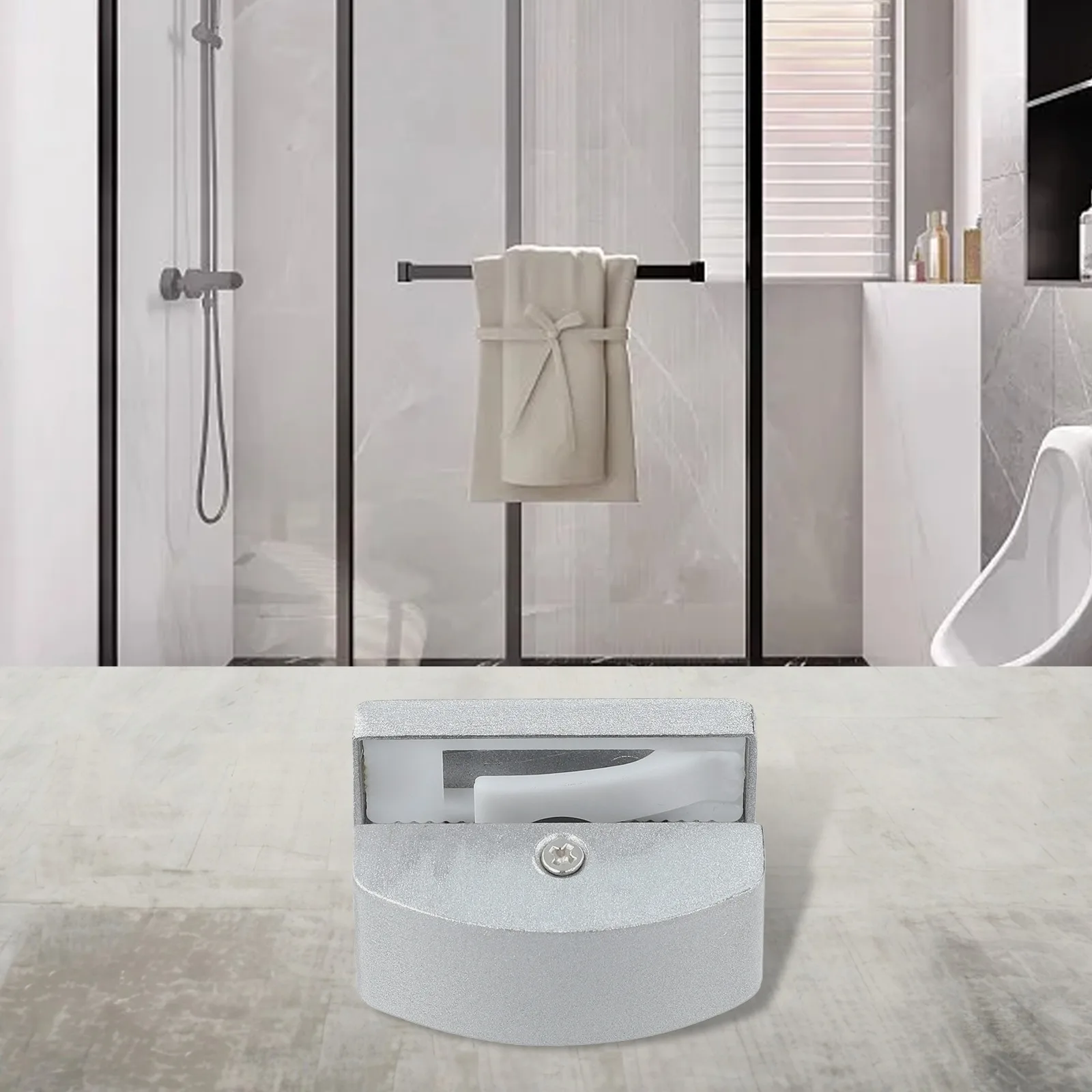 Adjustable Floor Guide Floor Rail Guide Versatile Compatibility For Glass Doors Adjustable Door Rail System As Shown