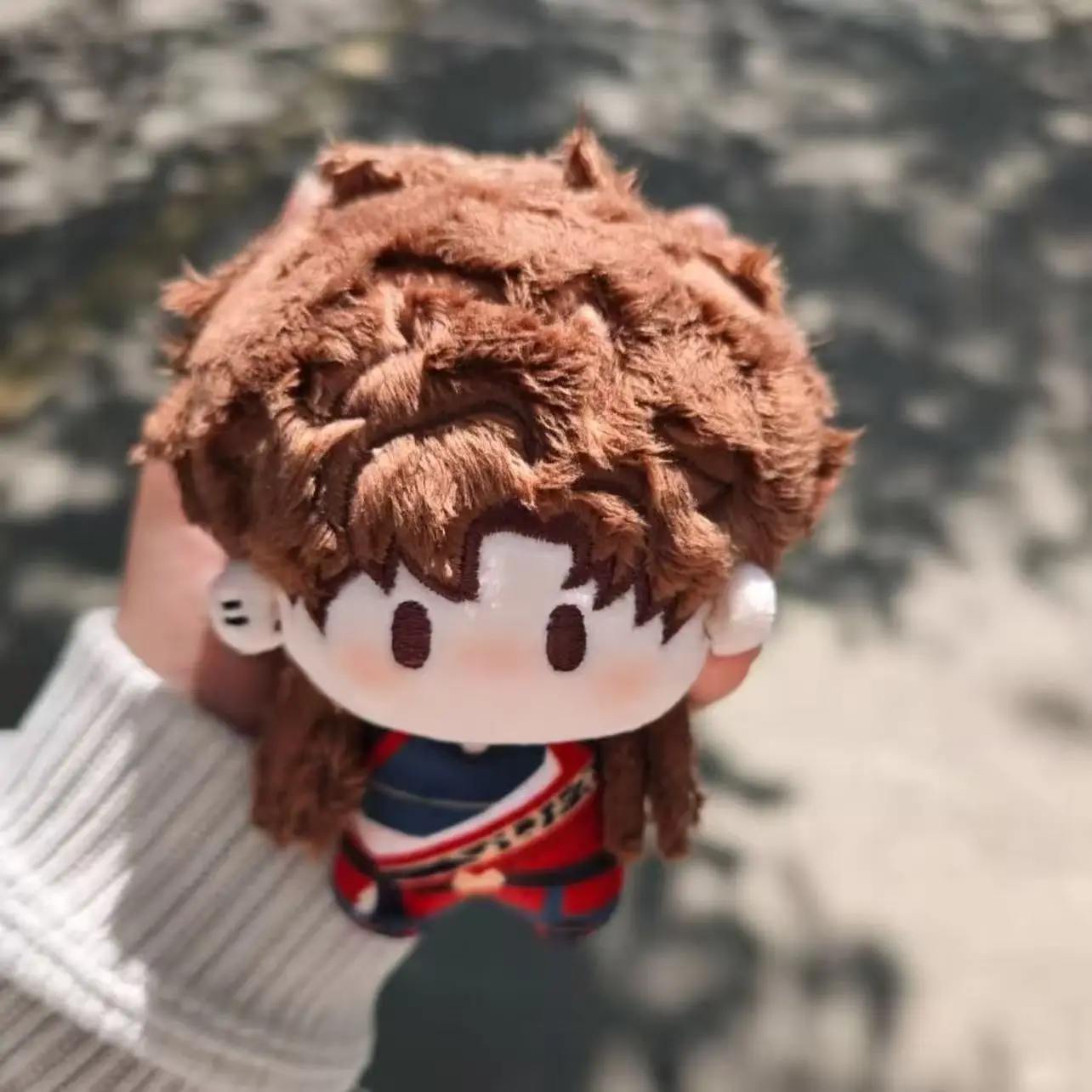 Breloczek pluszowy 10 cm z nadrukiem, popiół z ciała Guang Ling Wang z Królestwa, w starożytnym stroju, zawieszka w kształcie rozgwiazdy, prezent na Boże Narodzenie