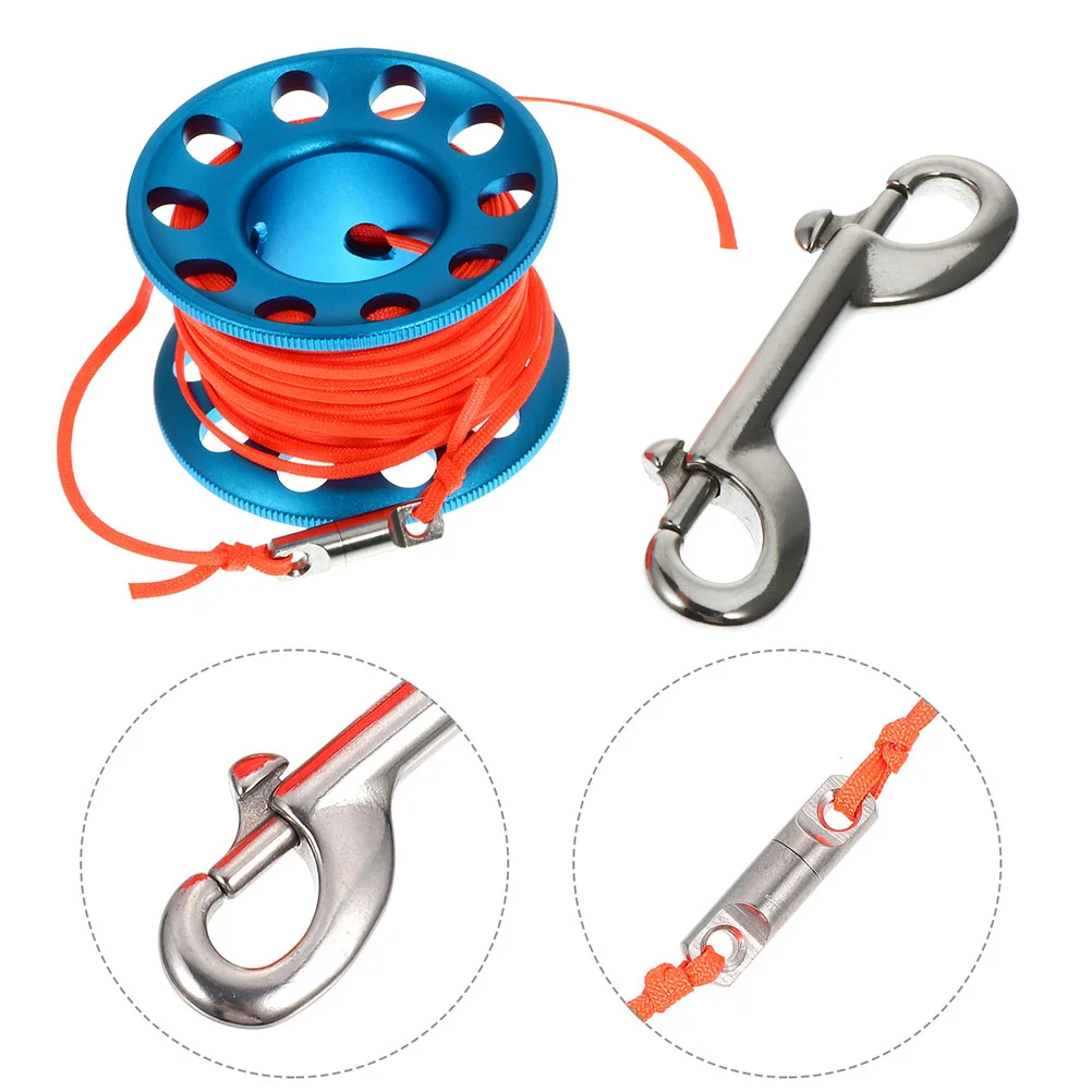 

Diving Reel Guide Line Spool Signal Buoy Scuba Accessories Supplies Cave Finger with Snap Clip