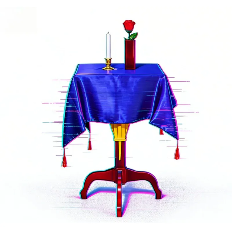 Light Floating Table with Wooden Vase & Plastic Candlestick Stage Magic Levitation Illusion Double Gimmicked Prop Magician Trick