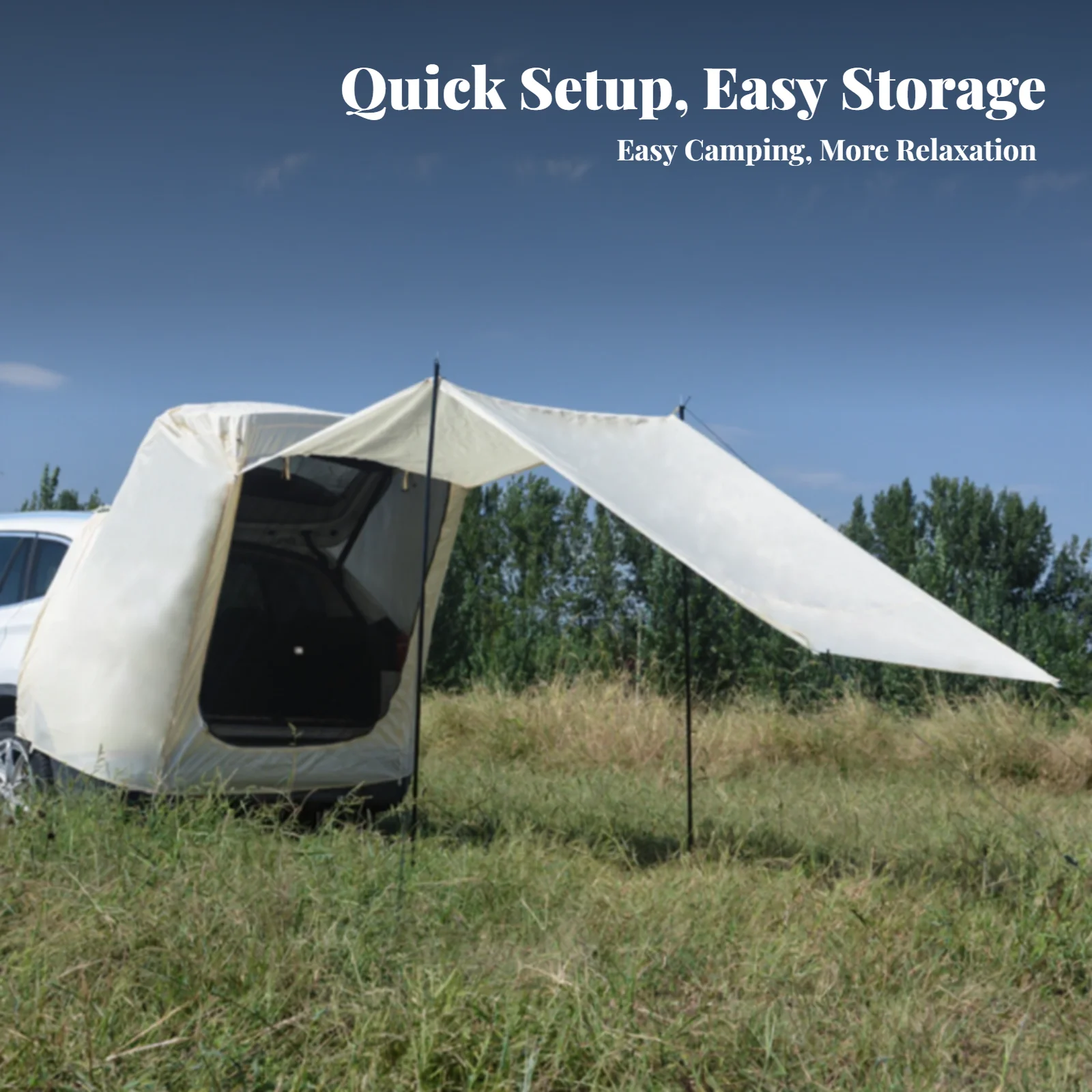 

Car Tailgate Tent, Quick Sun Cover Setup, SUV Camping Awning