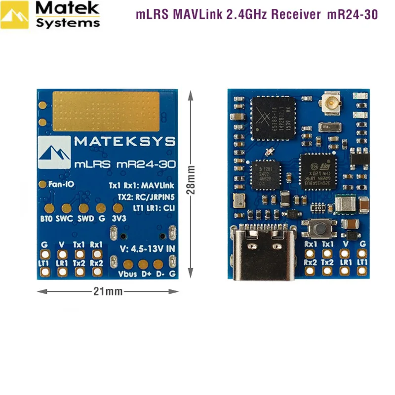 MATEK Mateksys MLRS MAVLink 2.4GHz Receiver MR24-30 FCC RECEIVER For Long Range FPV RC Racing Drone