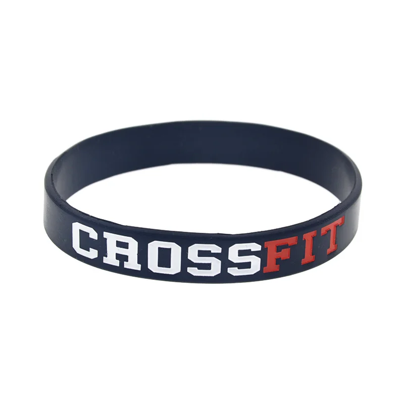 1 PC Crossfit Silicone Wristband 1/2 Inch Wide Sport Bracelet Jewelry Bangles for Women and Men 4 Colors