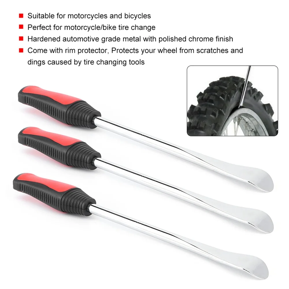 Tire Maintenance Tool Set Steel Spoon Rod Rim Protector Valve Tool for Repair Car Motorcycle Bike Tire Changer Levers Tool Spoon