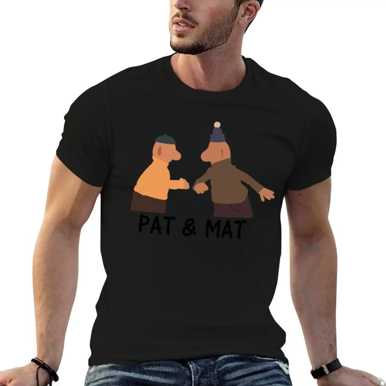 Pat a Mat T-Shirt anime t shirts kawaii clothes blacks T-shirt men