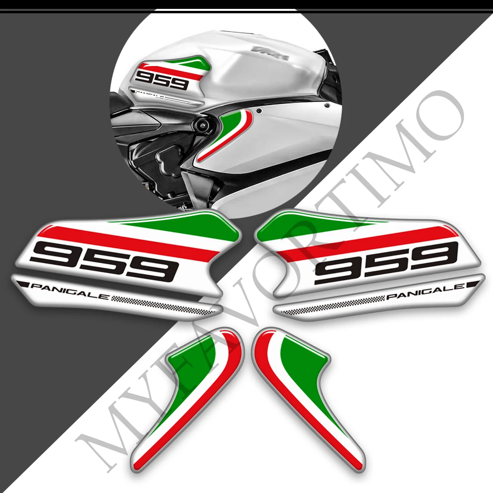 Motorcycle For DUCATI PANIGALE V2 899 959 1199 1299 Accesories Tank Pad Sticker Decals Gas Fuel Oil Kit Knee Fish Bone Protector