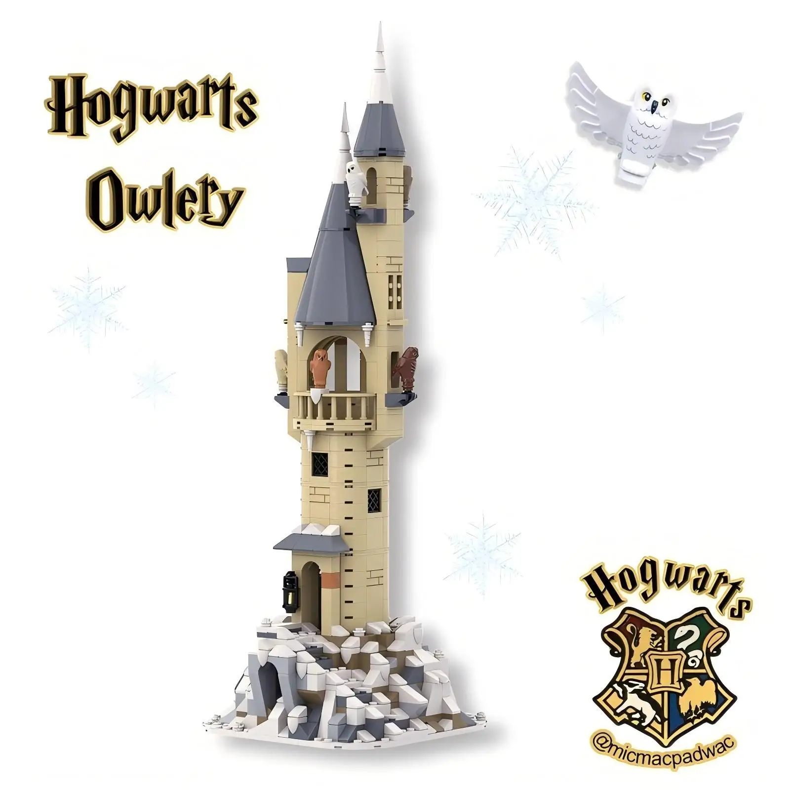 

501PCS MOC Classic Movie Architecture Owl Tower Building Street View Brick Toys Suitable for Family and Friends Holiday Gift
