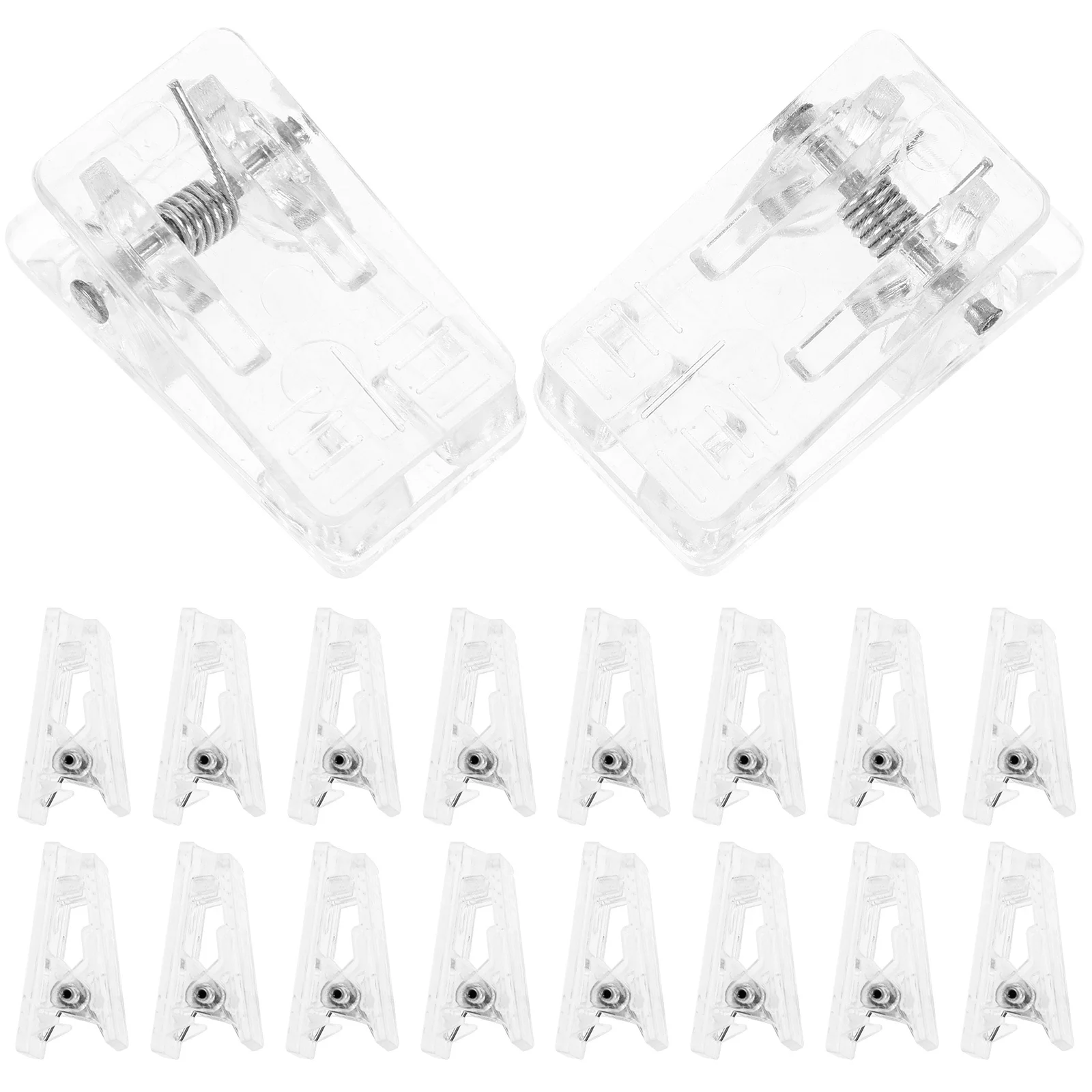 

50Pcs Badge Clip Plastic Spring Clips for Office School Events Id Badge Holders Clip Transparent Small Clear Clips