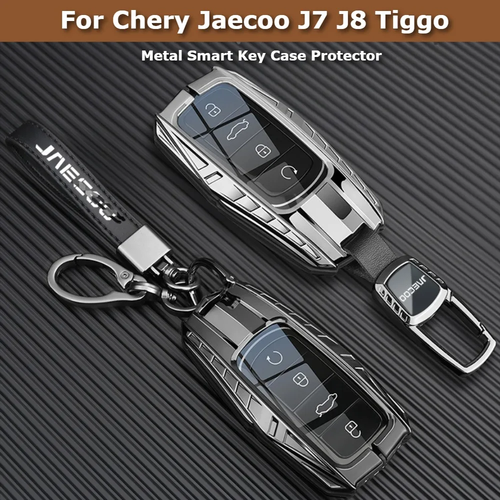 For Chery Jaecoo J7 J8 Tiggo 7 8 2024 2025 2026 Zinc Alloy Key Fob Cover Metal Smart Remote Key Case Protector Keychain
