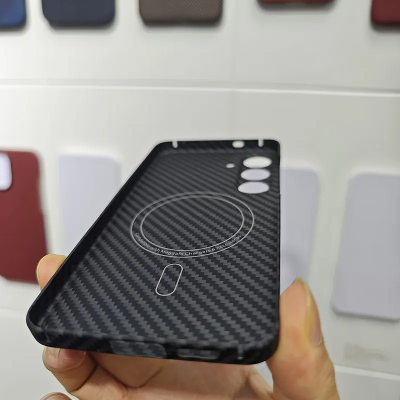 Magnetic Carbon Fiber Case For Samsung Galaxy S25 Ultra Case Aramid Fiber Cover for Galaxy S25 /S25plus Phone Accessory