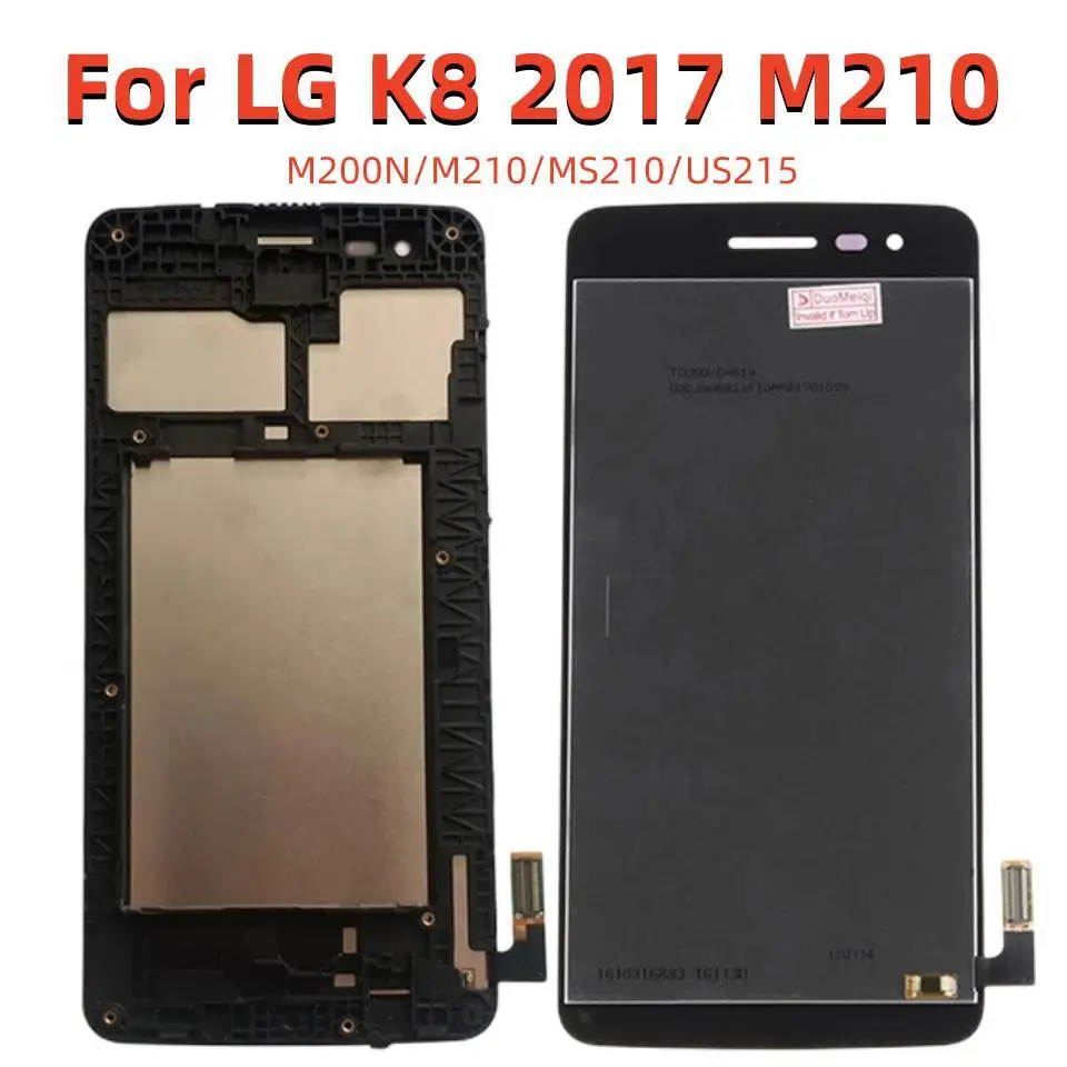 For LG K8 2017 Aristo M210 MS210 US215 M200N LCD Display Screen Panel Module + Touch Screen Digitizer Sensor Assembly Frame