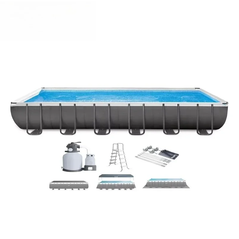 

【От Китая】Intex 26374 9,75 x 4,88 x 1,32 м ультра Xtr прямоугольный набор для бассейна Открытый семейный бассейн Детский игровой бассейн Складной S