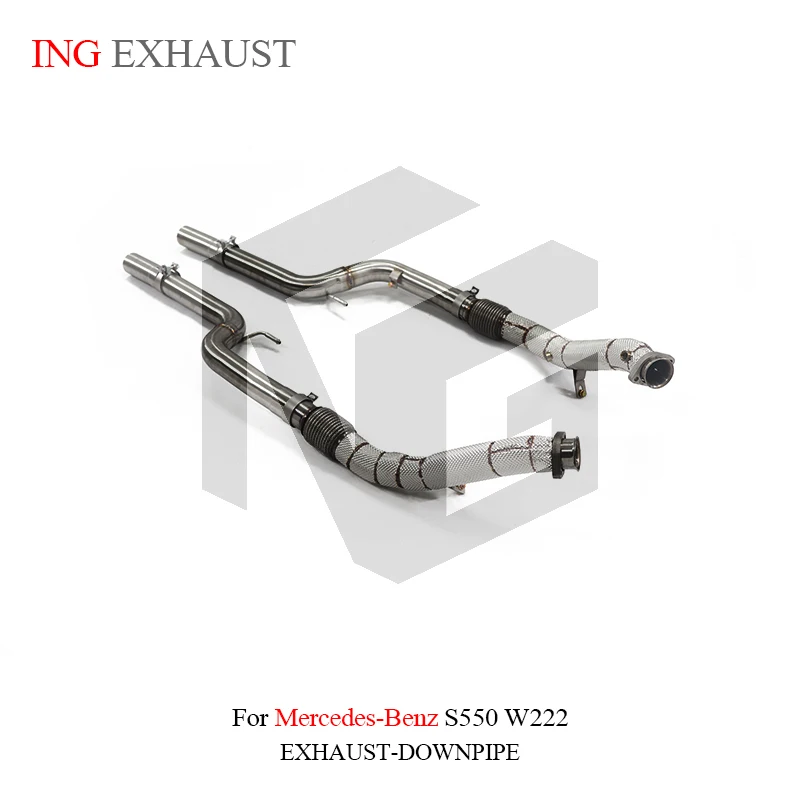 ING High Performance Catalyzed ss304 Tube Header Downpipe for Mercedes BENZ S550 W222  Exhaust Nozzle Engine Muffler Escape Pipe