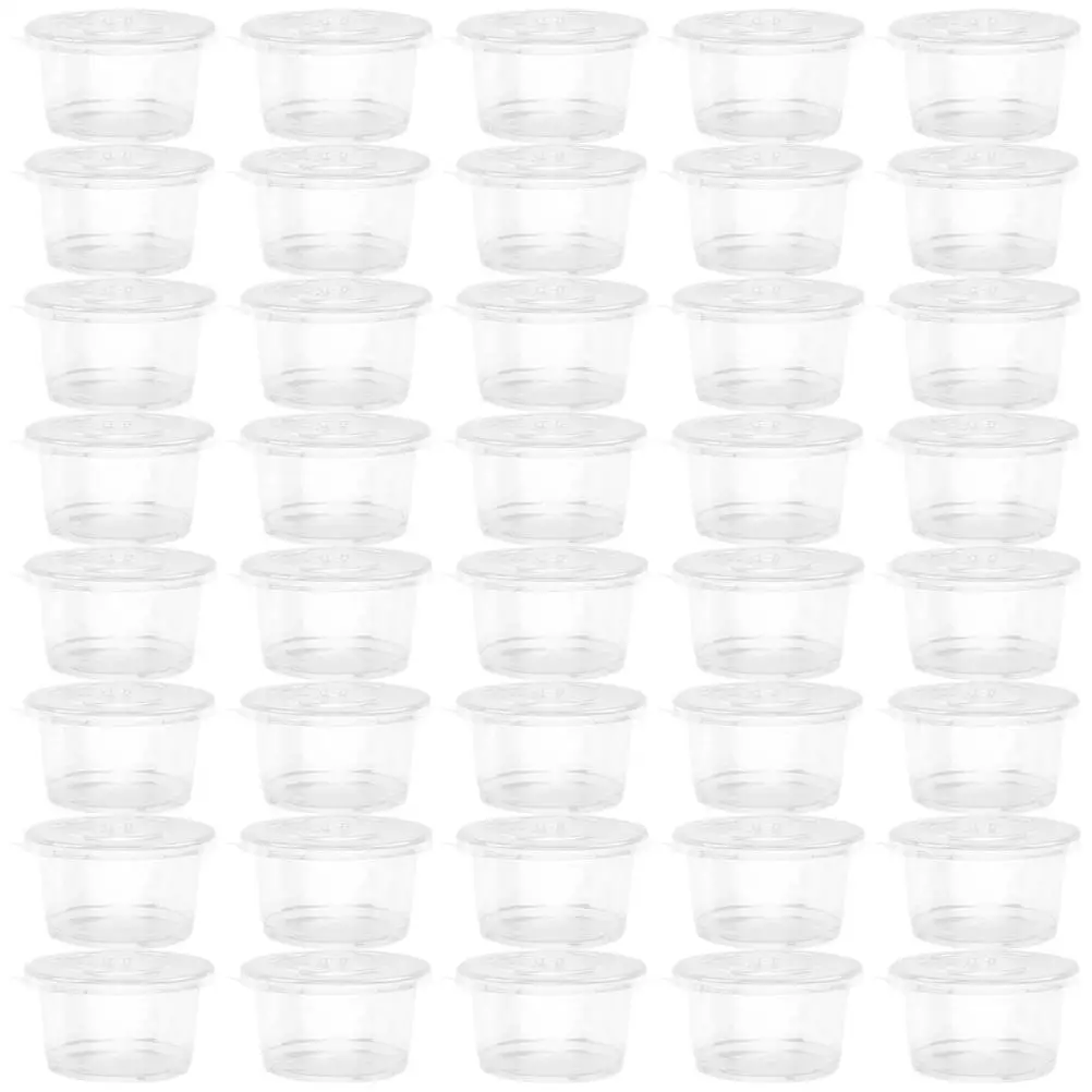 

100pcs Plastic Pudding Cups 250ml Disposable Dessert Cups with High Lid for Ice Cream Cake Jelly Cookies Soup Packaging