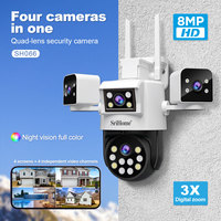 Srihome SH066  Four Screens WiFi IP Camera Wireless Outdoor 3X Optical Zoom Five Lens PTZ Auto Tracking Waterproof CCTV Camera