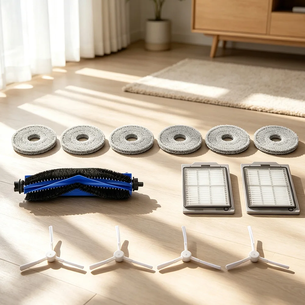 Compatible Accessories For Cecotec For Conga 15090/16090, For Deerma For X70 Replacement Side Rollers & HEPA Filters, Mop Pads