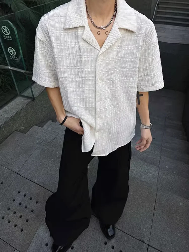 

Summer New Men's ort Sve irt Hollow out Versatile American Sle Breathable Polyester Fiber Youth ular Loose Fit