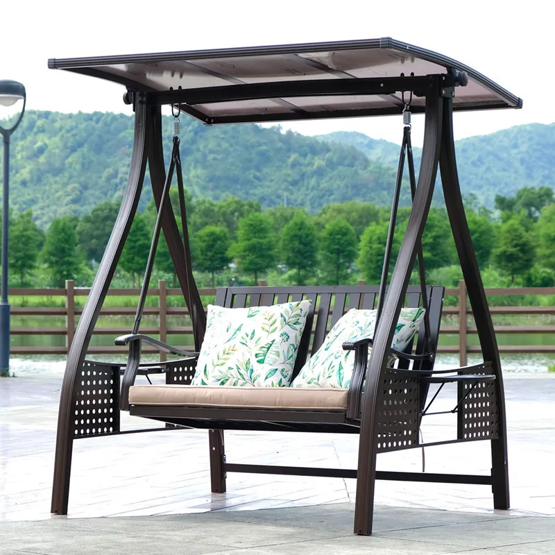 Outdoor Rocking Chair Outdoor Double Swing Garden Hanging Basket Hanging Chair Garden Waterproof Sunscreen Chair