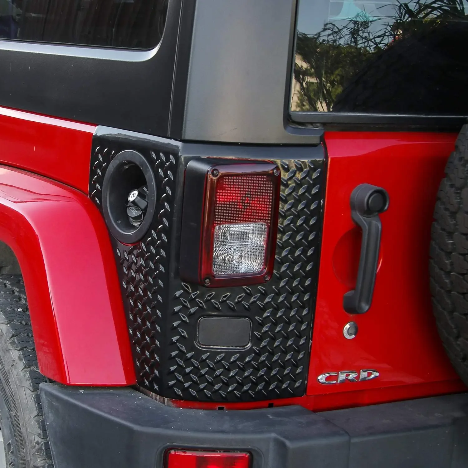 Luz traseira cowl armadura capa guarnição para jeep wrangler & ilimitado 2007-2018 rubicon sahara sports jk jku 2 & 4 portas abs preto