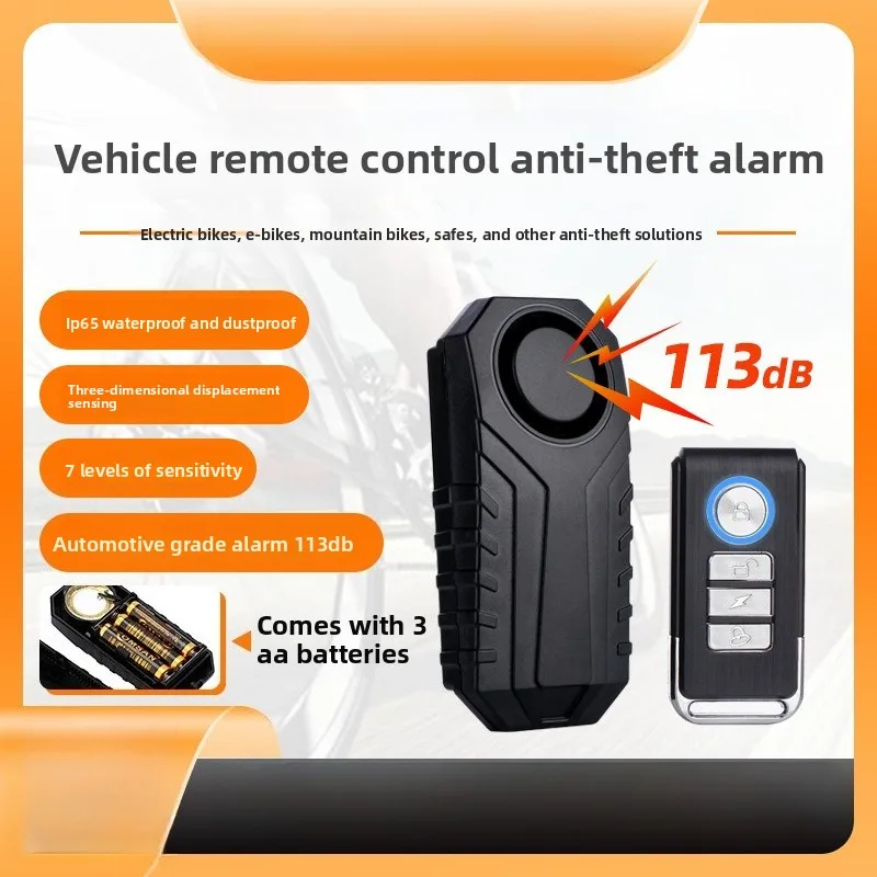 

Wireless Remote Control Bicycle Anti-theft Alarm Car Mountain Dustproof Waterproof Electric Vehicle Vibration Alarm
