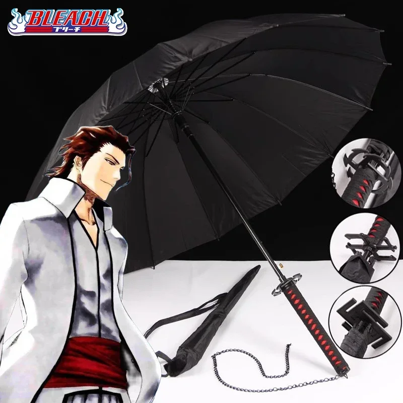 

Bleach Kurosaki Ichigo Katana Umbrellas Creative Anime Long Handle Parasol Aizen Sousuke Samurai Sword Parasol Katana Umbrella