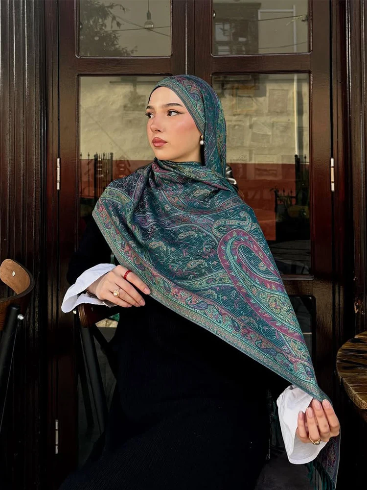 

Осенне-зимний шарф из пашмины, женские теплые ветрозащитные шали, кашемировое одеяло, массивные палантины с узором пейсли, женское элегантное пончо Bufanda