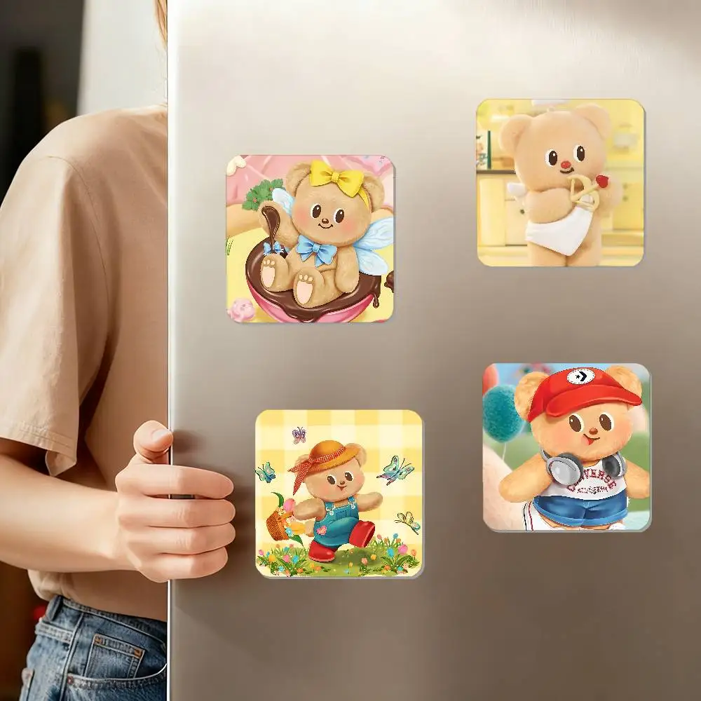 لطيف B-زبدة الدب مغناطيس الثلاجة ملصقات مغناطيسية إبداعية شخصية مع مغناطيس #4