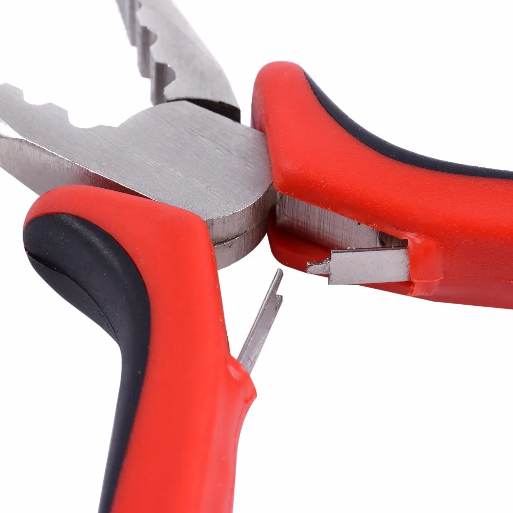 1 confezione di kit di pinze per estensioni dei capelli 500 pezzi micro collegamenti/perline + 1 pezzo di ago da trazione + 1 pinze per estensioni dei capelli