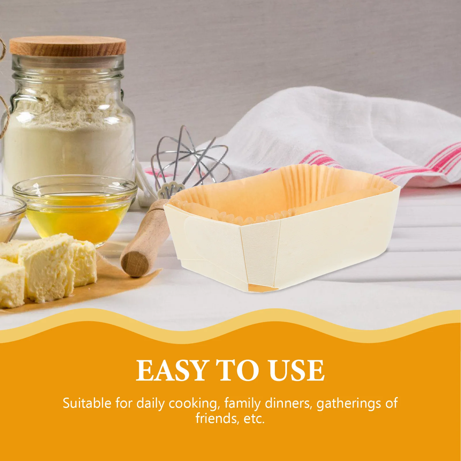 

6Pcs Nonstick Bread Mold Kitchen Baking Pan Toast Box Multipurpose French Bread Making Oven Bakeware Wood Color