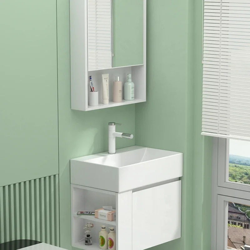 

Side open compartment 304 stainless steel bathroom cabinet small apartment mini washbasin combination is extremely narrow