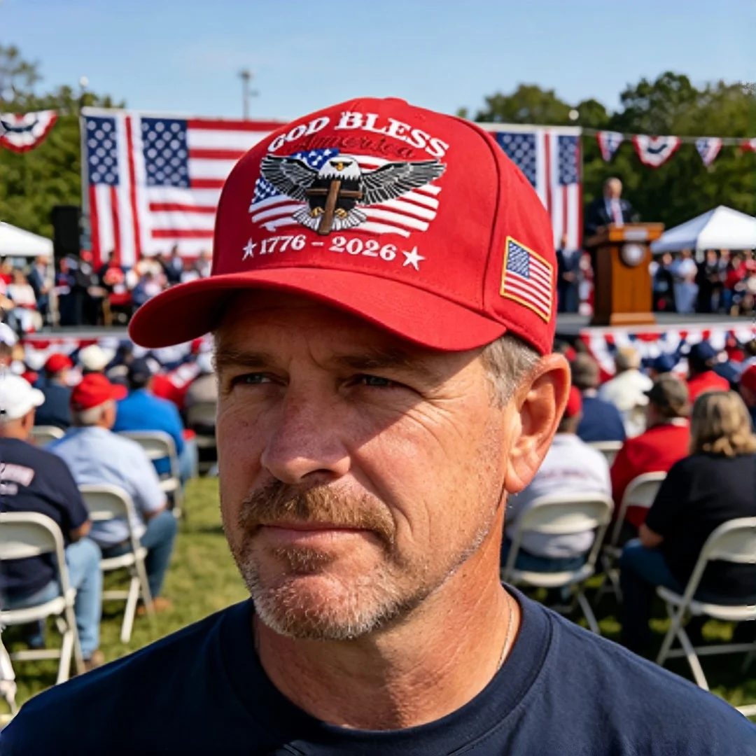 Structured Hard Crown, High Profile, Firm Twill Fabric, 3D Raised Embroidery, 250 Years Freedom, Patriotic Hat, Independence Day