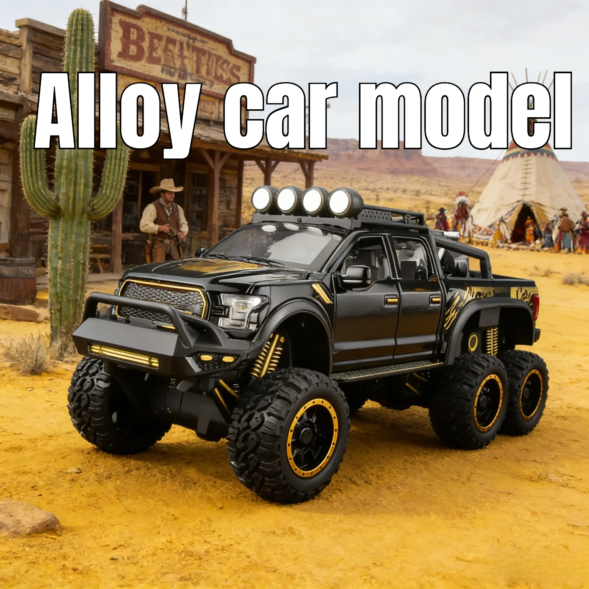 

1:24 пикап F150 Raptor, литая металлическая модель автомобиля со звуком и светом, подходит для коллекционирования и давления подарков друзьям