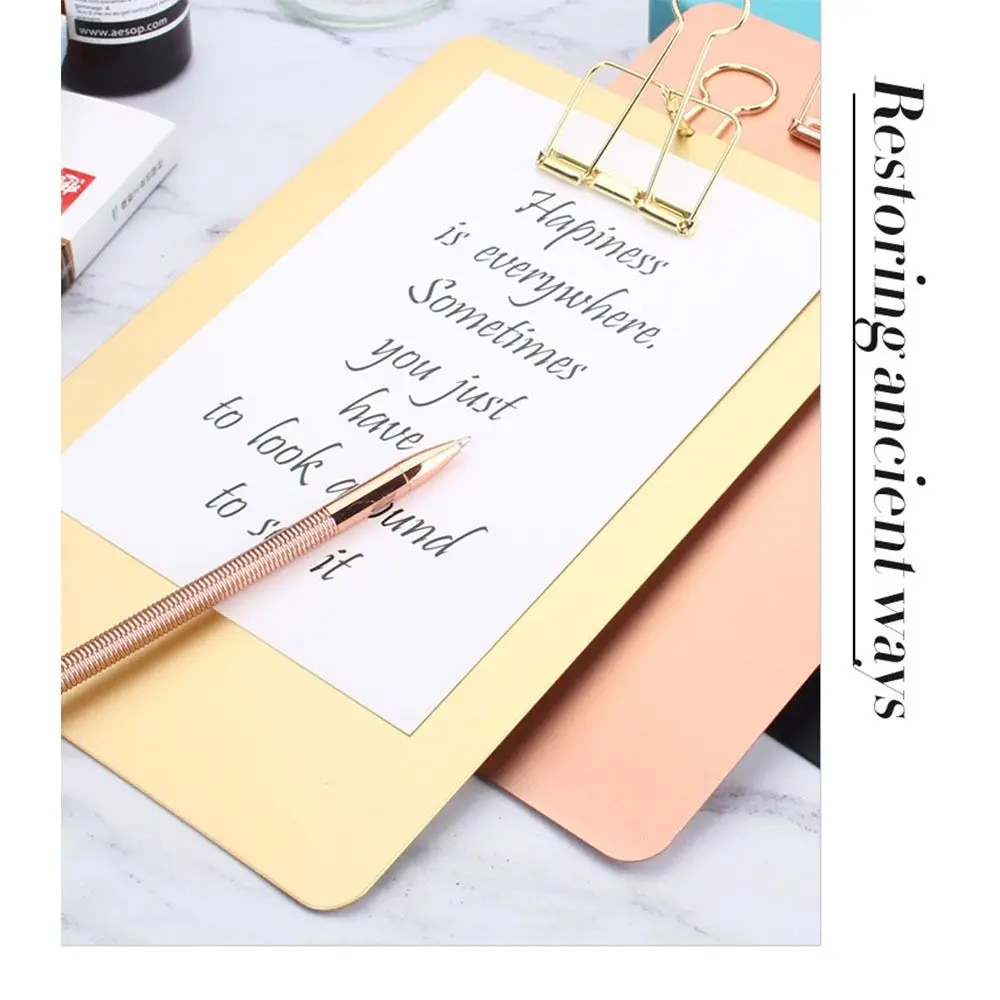 

Durable A4/A5 Metal Clipboard Clip Multifunctional Hangable File Folder Collect Book Clips School Supplies