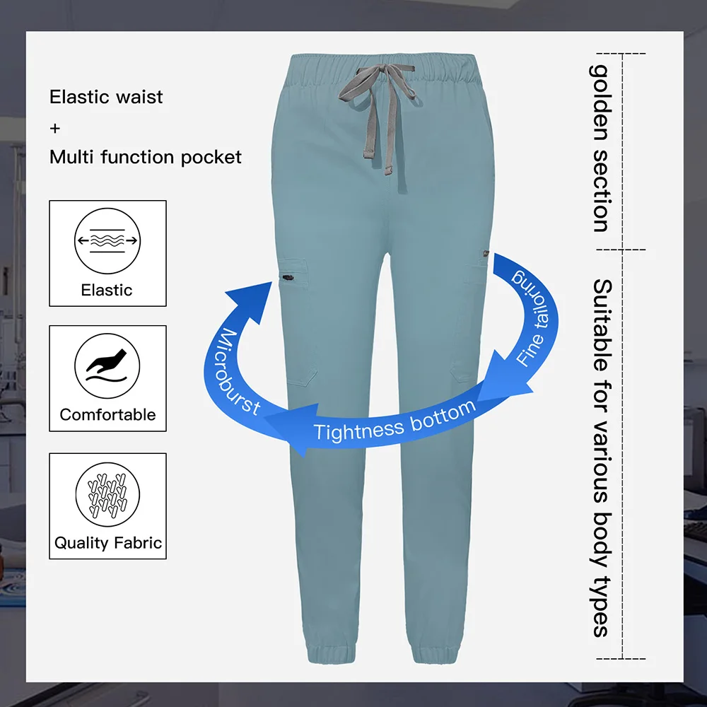 Großhandel Klinik Apotheke Arbeit Hose weichen Zahnarzt Pflege Boden Krankenhaus chirurgische Kleidung hochwertige Unisex Peeling Jogging hose