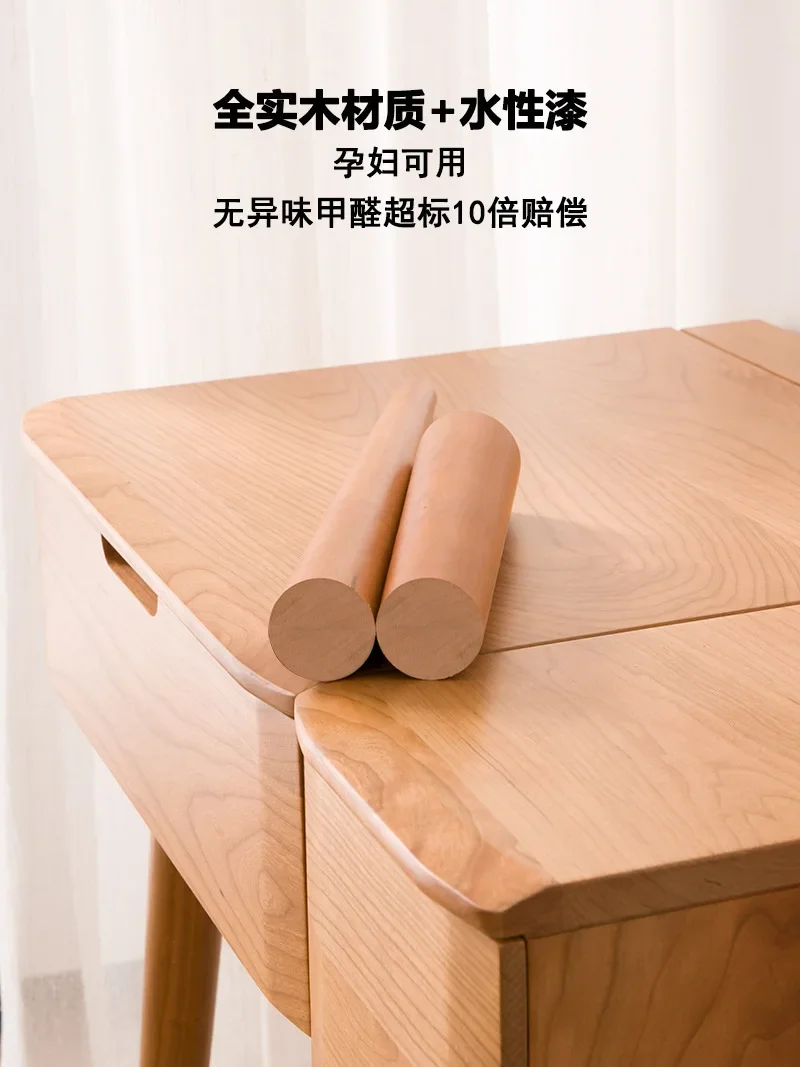 Style japonais, bois massif, coiffeuse, petite clapet, chambre à coucher, coiffeuse, compacte