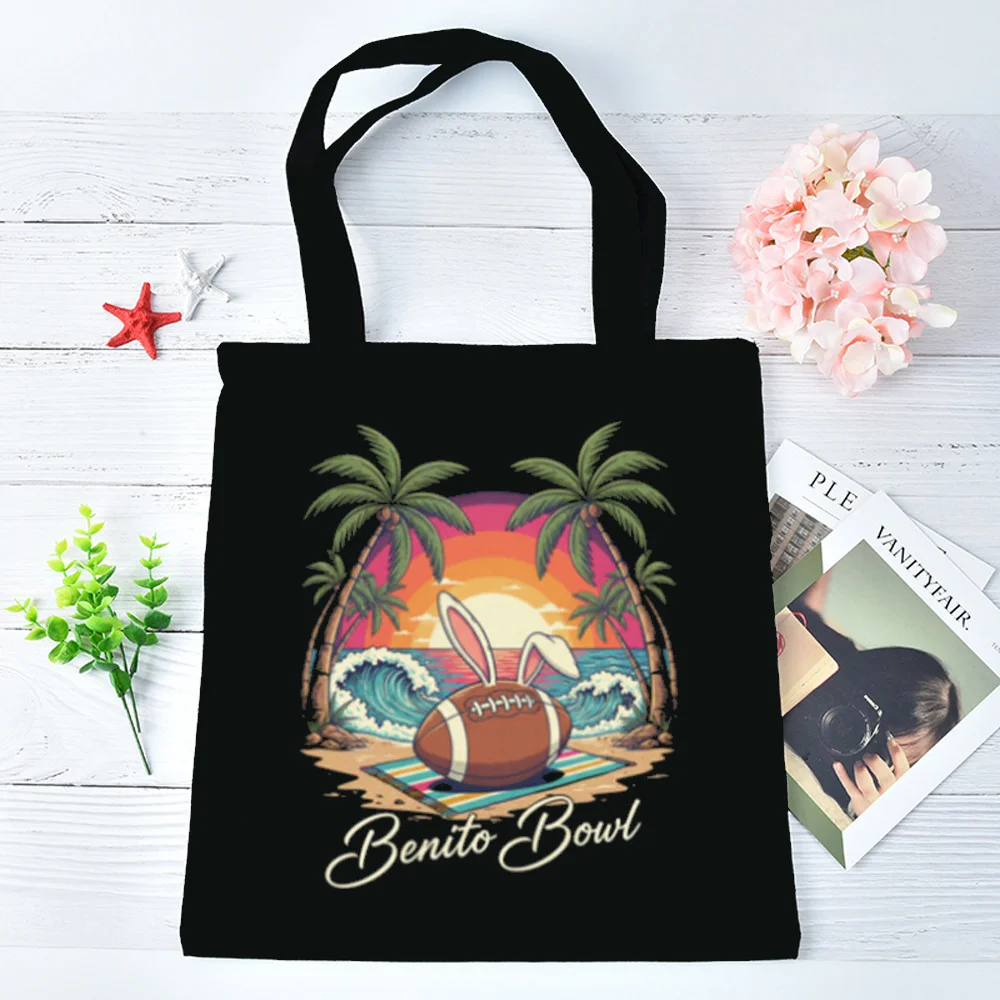 Bad Bunny tote bag reusable personnalisable foldable torba na zakupy grocery woman