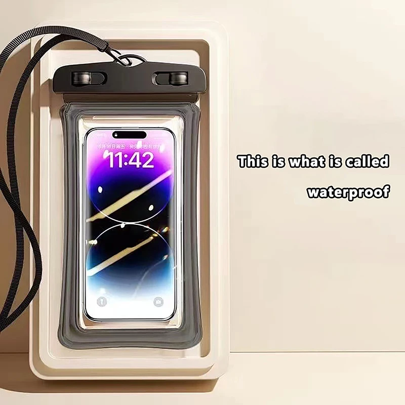 Universele waterdichte tas voor mobiele telefoons met touchscreen Zwemmen Drifting Zelfsluitende tas PVC transparante telefoonhoes