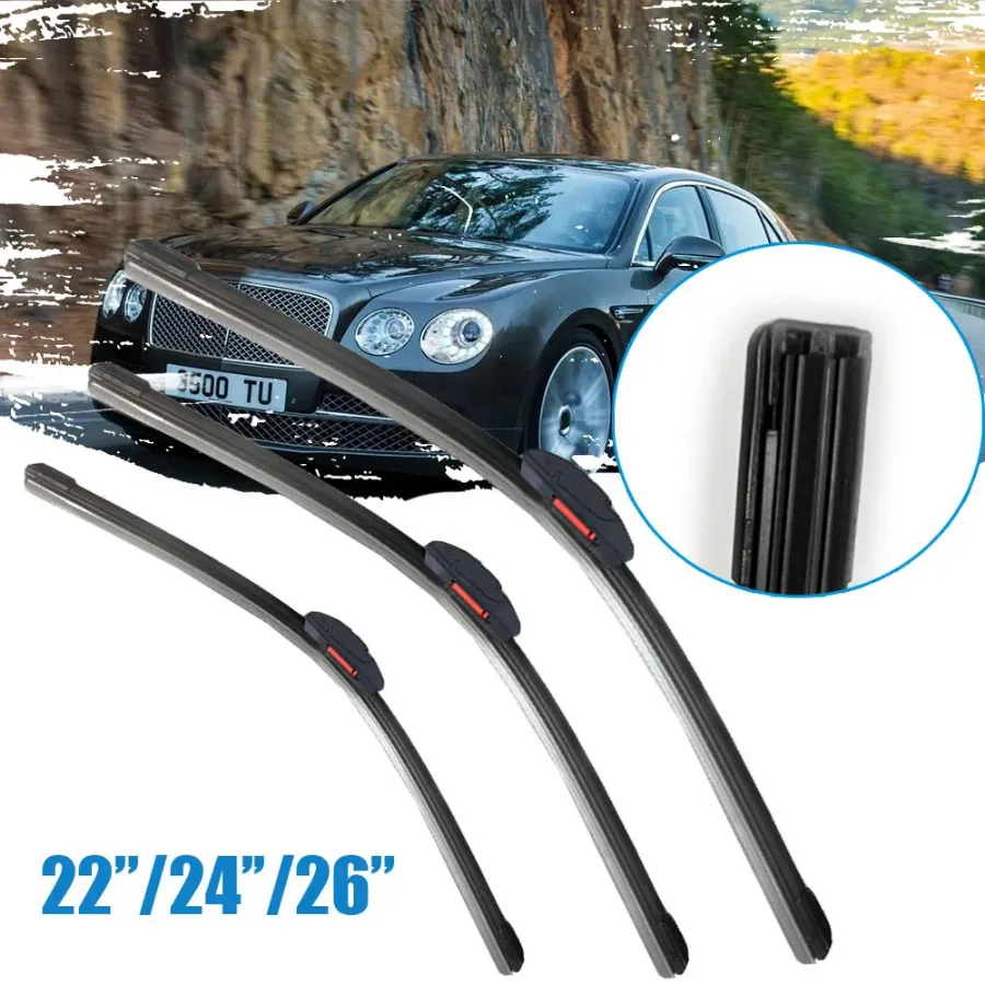 

Rubber Auto Car Windshield Wiper Blades Easy Install Automotive Replacement Wiper Blades Soft Double Layer Car Universal Wipers