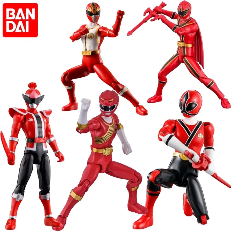 

In Stock Original Bandai Action Hero Super Sentai Power Rangers Red Rangers Collection Collection Action Figures Model Toys Gift