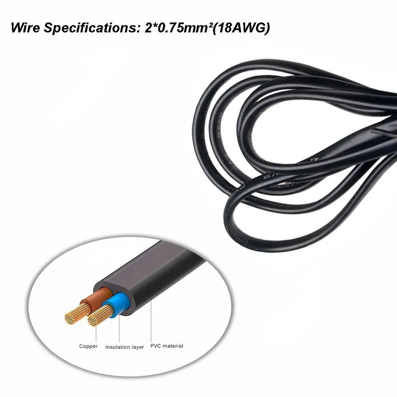 EU Power Cable 2pin IEC320 C7 Power Extension Cord For Dell Laptop Charger Canon Epson Printer Radio Speaker PS4 XBOX One S