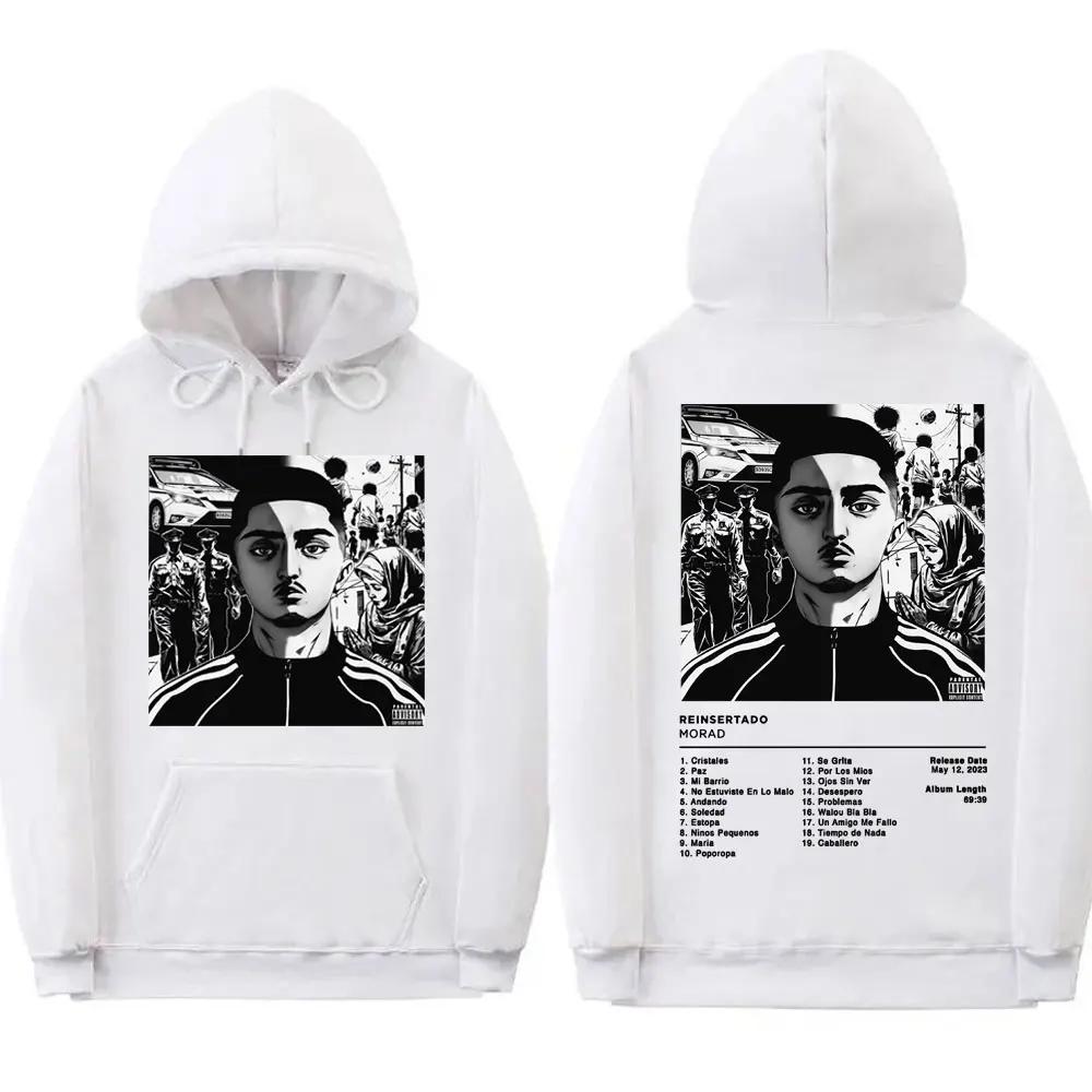 Rapper Morad M.D.L.R Album Poster Graphic Hoodie Men Women Hip Hop Vintage Hooded Sweatshirts Fashion Casual Oversized Pullovers