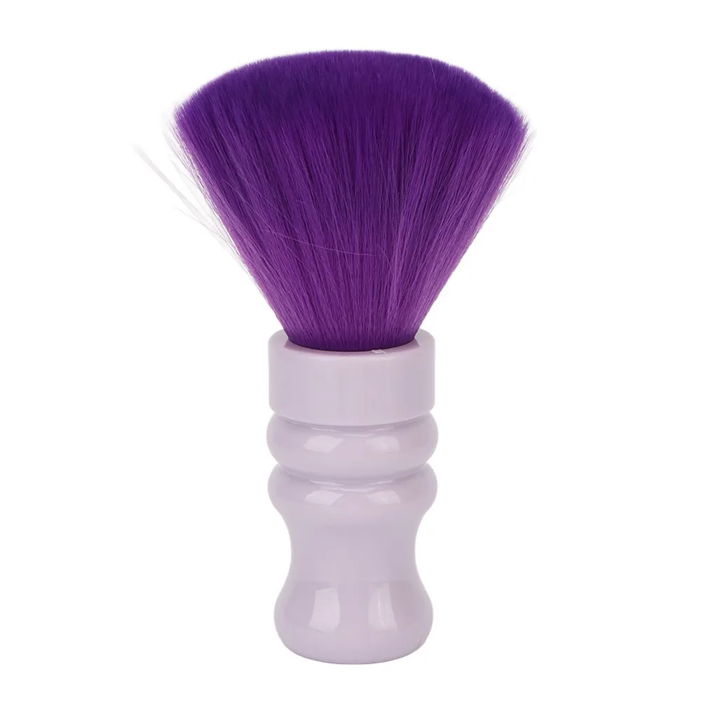 Soft Nylon Brush Neck Duster Soft Face ABS Handle Barber Brush Professional Purple Color Hair Sweep Brush Barber Salon