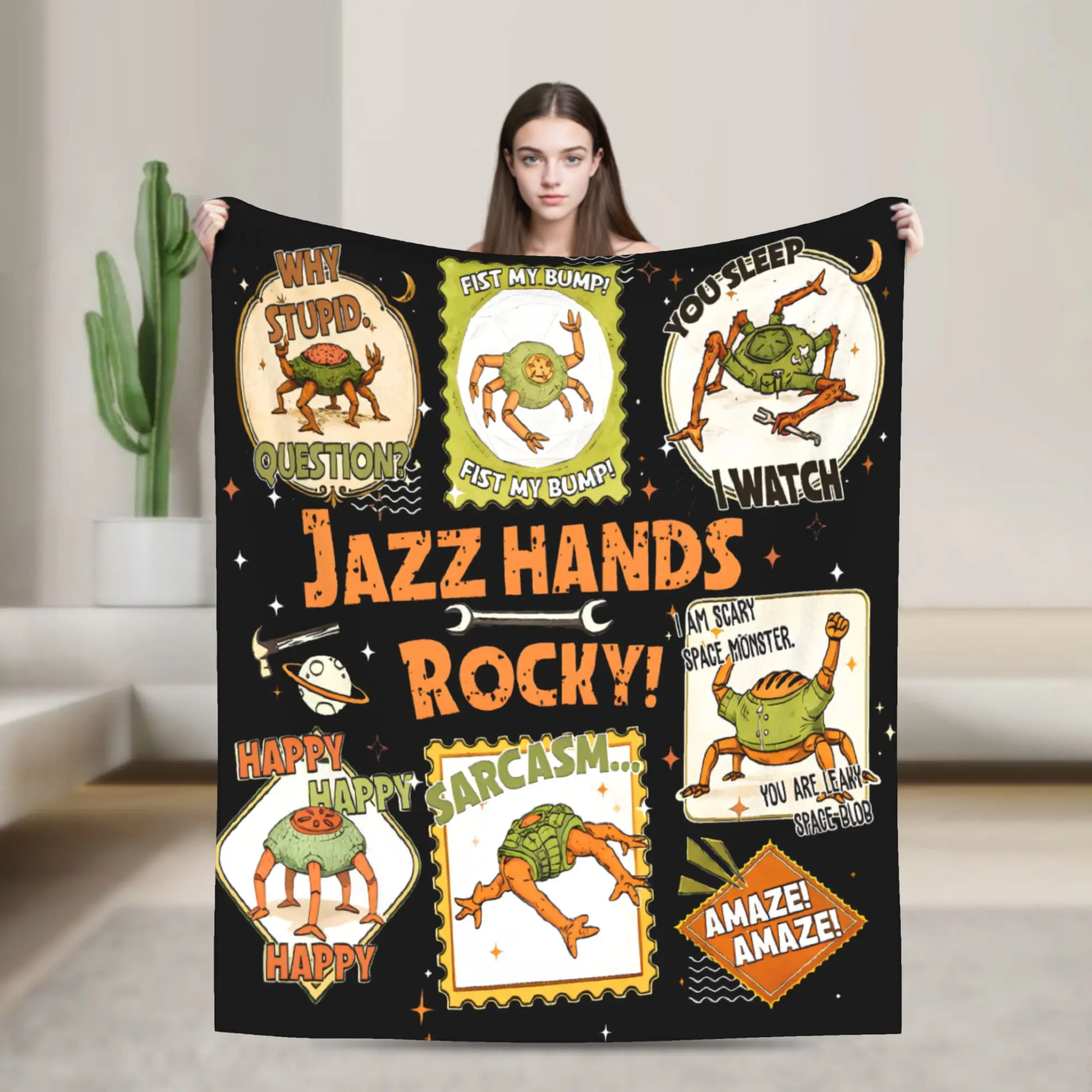 Rockys Project Hail Mary Sci-fi Fantasy Blanket Fleece Textile Breathable Thin Throw Blankets for Bed Couch Plush Thin Quilt