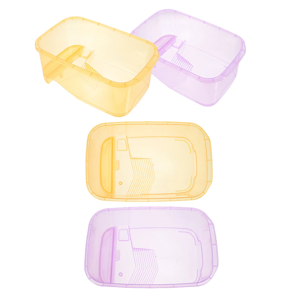 

4pcs Turtle Aquarium Plastic Turtle Habitat Box With Platform For Terrapin Exercise Reptile Habitat Household Tortoise Tank