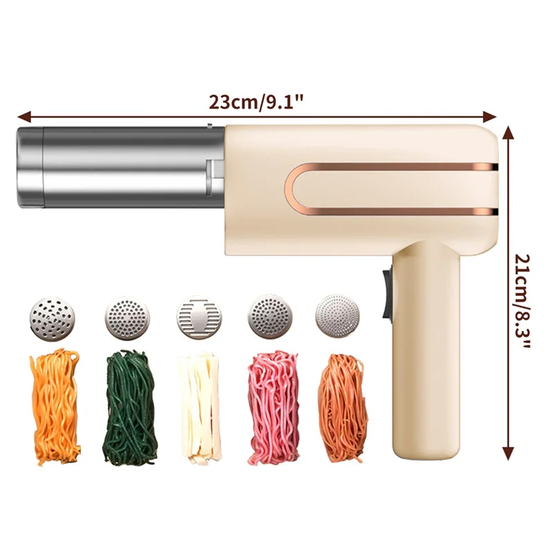 ماكينة صنع المكرونة الكهربائية المحمولة باليد من ABRG مع شاشة عرض على مستوى البطارية