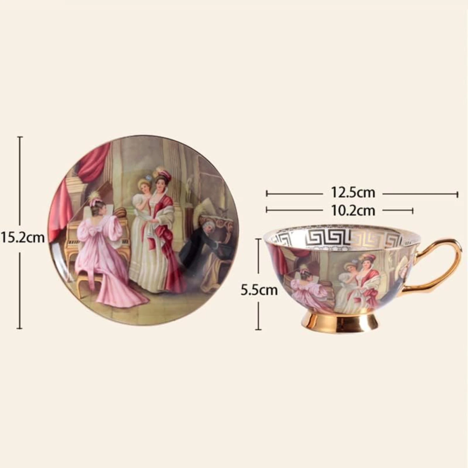 Exquisite and elegant porcelain tea cup and saucer set - beautifully crafted, versatile and stylish, ideal for coffee mugs, afte